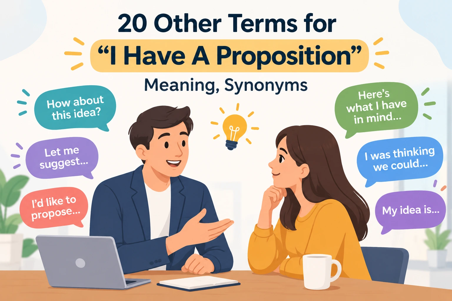 Other Terms for "I Have A Proposition"