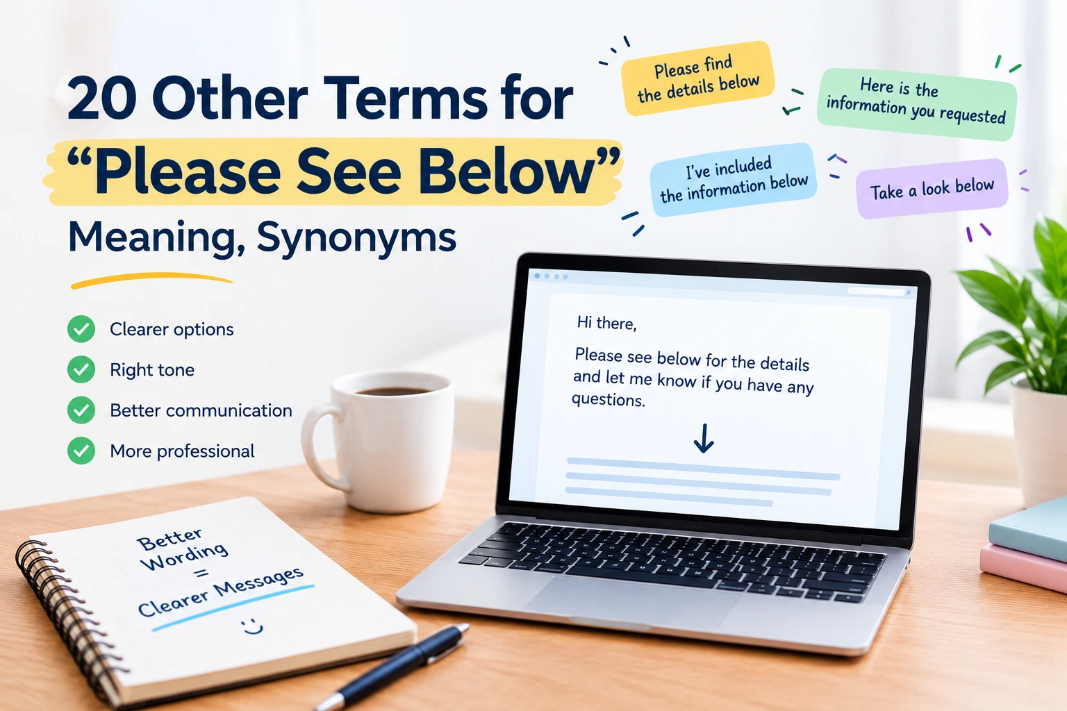 Other Terms for “Please See Below”