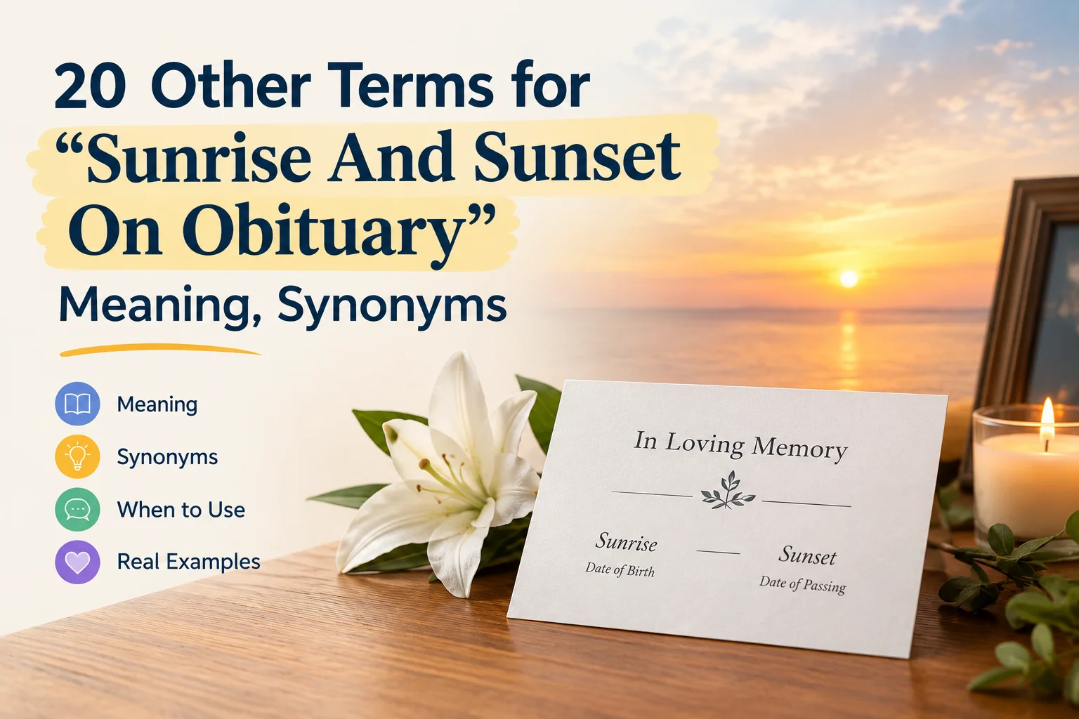 Other Terms For “Sunrise And Sunset On Obituary”: Meaning, Synonyms